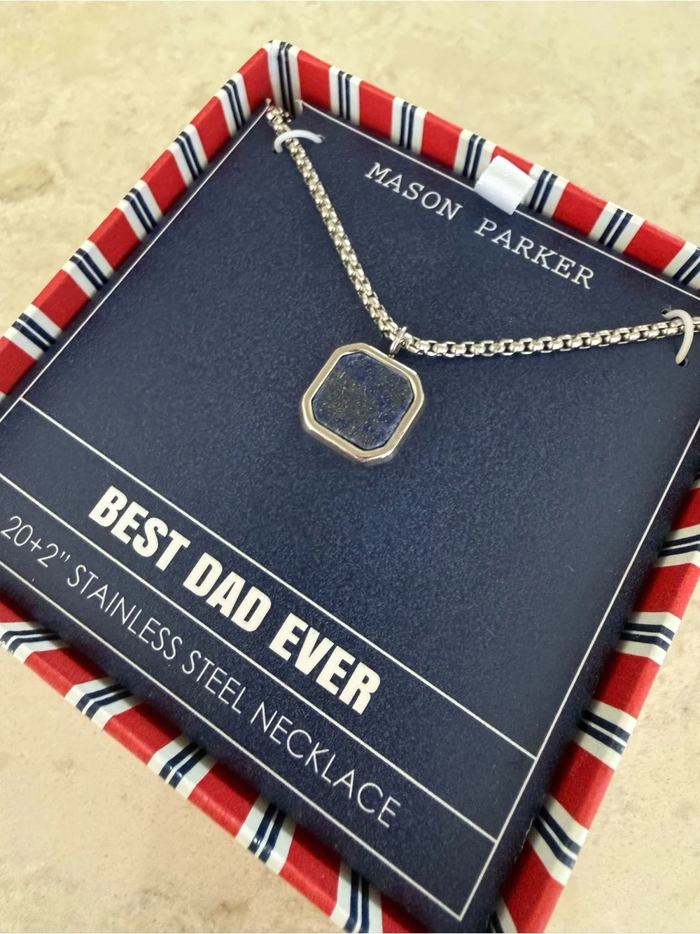 Mason Parker Best Dad Ever Stainless Steel Necklace 20+2